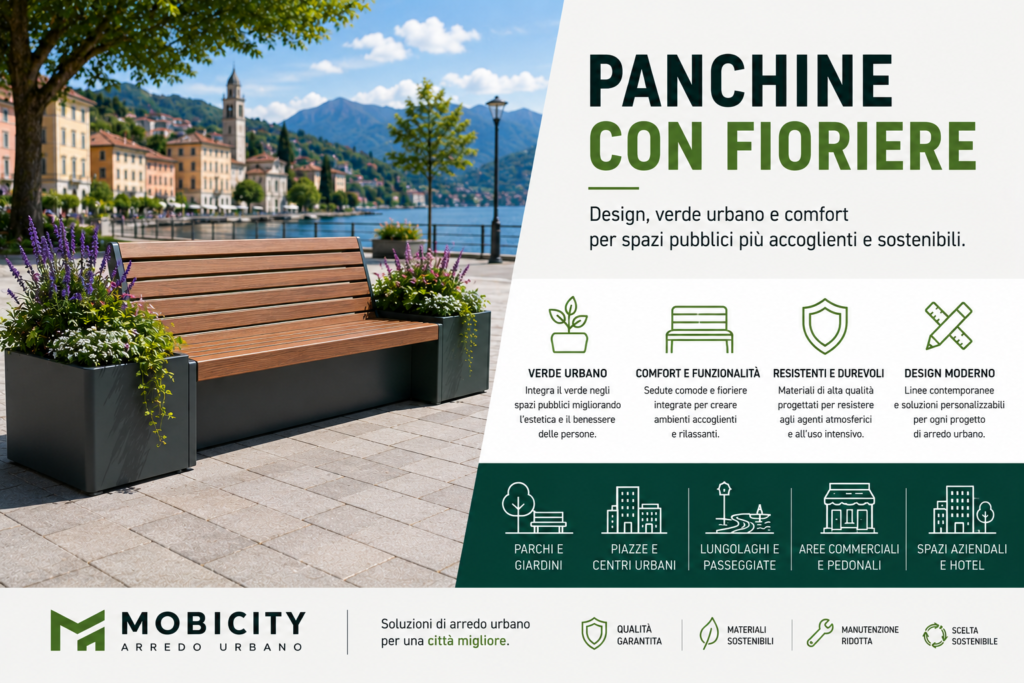 Panchine con fioriere