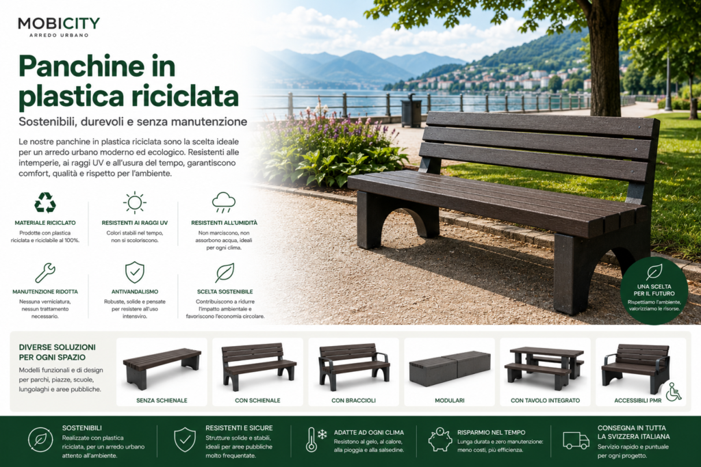 Panchine in plastica riciclata