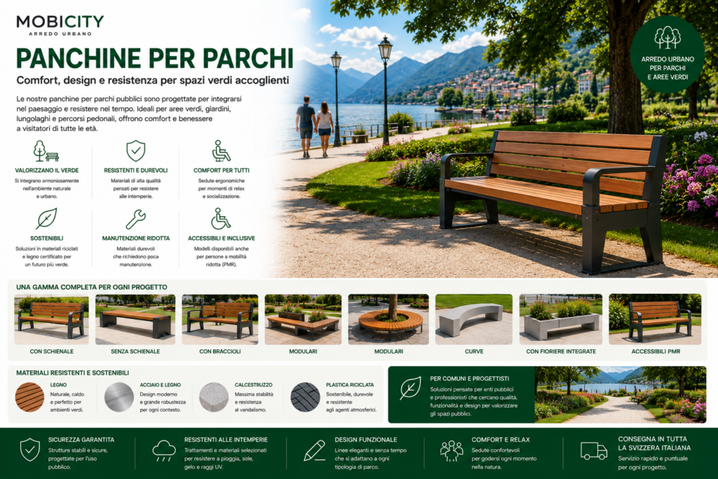 Panchine per parchi pubblici