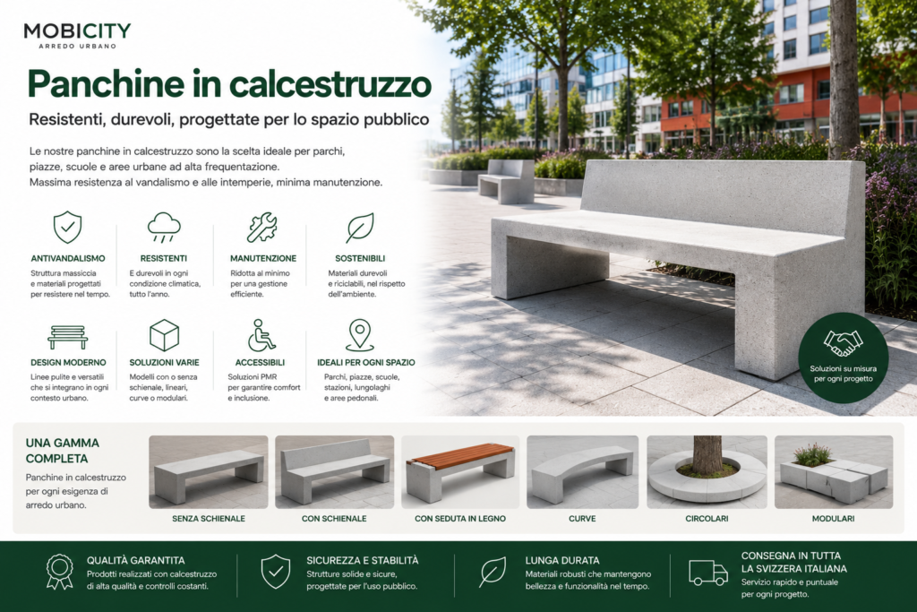 panchine in calcestruzzo